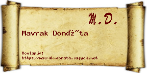 Mavrak Donáta névjegykártya